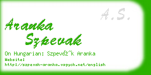 aranka szpevak business card